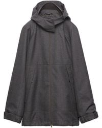 Prada - Wool Hopsack Hooded Jacket - Lyst