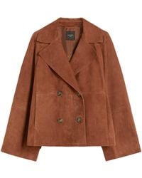 Weekend by Maxmara - Suede Double-Breasted Jacket - Lyst