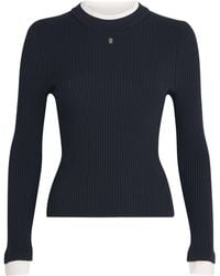 Sandro - Ribbed Contrast-Trim Logo Sweater - Lyst