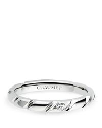 Chaumet - Platinum And Diamond Torsade De Wedding Band - Lyst