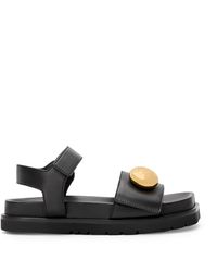 Loewe - Leather Pebble Fussbett Sandals - Lyst