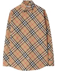 Burberry - Cotton Check Relaxed Shirt - Lyst