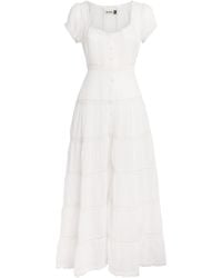 RIXO London - Cotton Broderie Anglaise Jaclyn Midi Dress - Lyst
