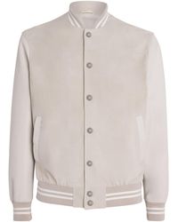 Eleventy - Suede Giubbino Bomber Jacket - Lyst