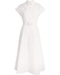 Huishan Zhang - Floral Appliqué Maddalena Midi Dress - Lyst