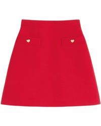 Valentino - Wool-Silk Embellished Mini Skirt - Lyst