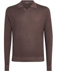 Corneliani - Virgin Wool Long-Sleeve Polo Shirt - Lyst