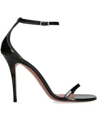 AMINA MUADDI - Patent Leather Barbara Heeled Sandals 105 - Lyst