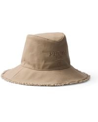 Prada - Wide-brim Drill Bucket Hat - Lyst