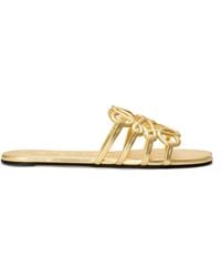 Loewe - X Paula's Ibiza Leather Petal Anagram Slides - Lyst