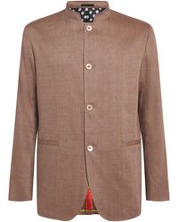 Paul Smith - Wool-Linen Stand-Collar Blazer - Lyst