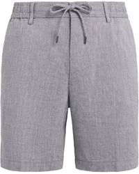 BOSS - Linen-Blend Drawstring Shorts - Lyst