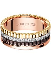 Boucheron - Small Mixed And Diamond Quatre Classique Ring - Lyst