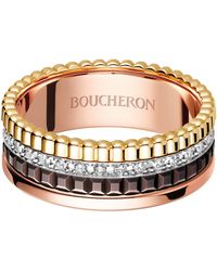 Boucheron - Small Mixed And Diamond Quatre Classique Ring - Lyst
