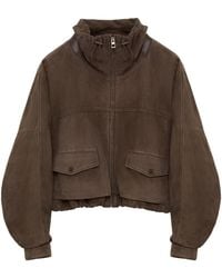 Loewe - Suede Bomber Jacket - Lyst