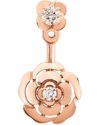 Chanel - Rose Gold And Diamond Camélia Single Earring - Lyst