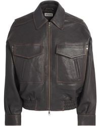 STAUD - Eugene Distressed Leather Jacket - Lyst