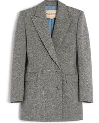 Valentino - Virgin Wool-Blend Pea Coat - Lyst