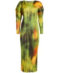 Pleats Please Issey Miyake - Turnip & Spinach Midi Dress - Lyst