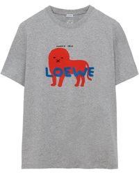 Loewe - Cotton Relaxed Lion T-Shirt - Lyst