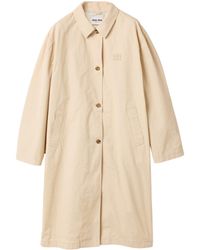 Miu Miu - Cotton Old Gabardine Trench Coat - Lyst