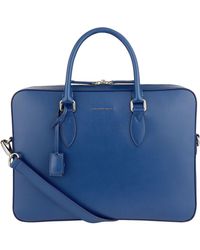 Burberry Slim Leather Briefcase - Blue