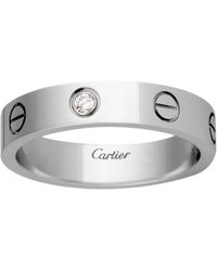Cartier - White Gold And Diamond Love Wedding Band - Lyst