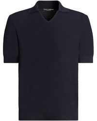 Dolce & Gabbana - Silk Knitted Polo Sweater - Lyst