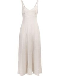 Toccin - Linen-Blend Arya Midi Dress - Lyst