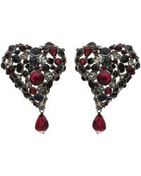 Saint Laurent - Heart Clip-On Pendant Earrings - Lyst