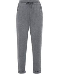 Brunello Cucinelli - Cotton-Blend Drawstring Sweatpants - Lyst