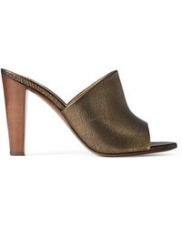 Ralph Lauren - Leather Adela Heeled Mules 95 - Lyst
