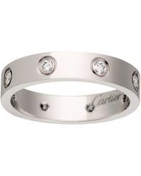 Cartier - White Gold And Diamond Love Wedding Band - Lyst
