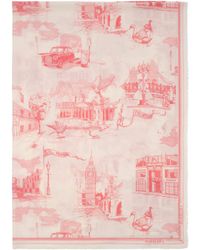 Burberry - Silk-Wool London Landmarks Scarf - Lyst