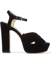 Jimmy Choo - Heloise 120 Velvet Platform Sandals - Lyst