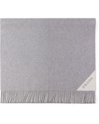 Prada - Wool-Cashmere Logo Scarf - Lyst
