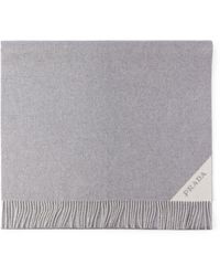 Prada - Wool-Cashmere Logo Scarf - Lyst