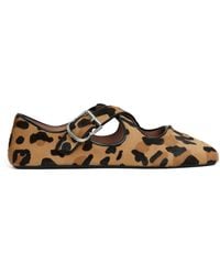 Alaïa - Leopard Print Criss-Cross Ballet Flats - Lyst