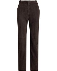 Ralph Lauren - Suede Keegan Straight Trousers - Lyst