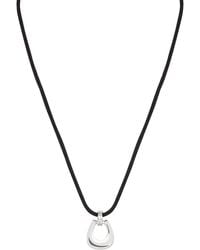 Astrid & Miyu - Corded Rhodium-Plated Horseshoe Pendant Necklace - Lyst