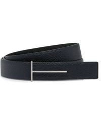 Tom Ford - Calf Leather Slim T Belt - Lyst