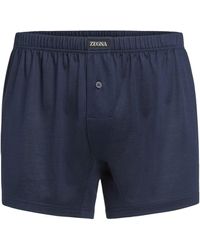 Zegna - Cotton Logo Boxer Shorts - Lyst