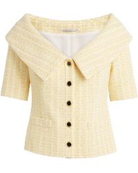 Alessandra Rich - Tweed Sequin Off-The-Shoulder Top - Lyst