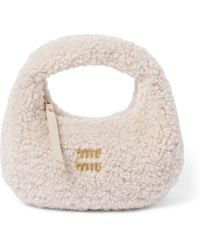 Miu Miu - Mini Shearling Wander Top-Handle Bag - Lyst