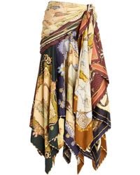 Zimmermann - Silk Valiant Draped Scarf Midi Skirt - Lyst