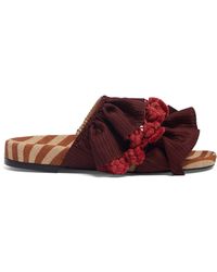 La DoubleJ - Ruffled Pimento Slides - Lyst