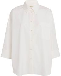 Weekend by Maxmara - Cotton Cropped-Sleeve Shirt - Lyst