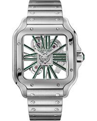 Cartier - Large Steel Santos De Skeleton Watch - Lyst