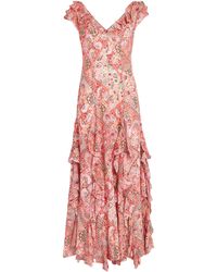 RIXO London - Silk Printed Ambika Maxi Dress - Lyst