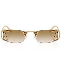 Prada - Metal Rectangular Sunglasses - Lyst